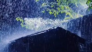 Goodbye Anxiety 💤 Heavy Rain & Distant Thunder for Deep Sleep 🌨