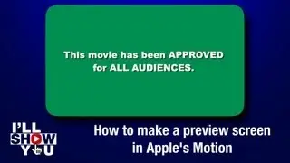 How to make a Preview screen in Apple's Motion