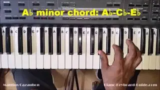 How to Play the A Flat Minor Chord  - Ab Minor on Piano and Keyboard - Abm, Abmin