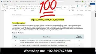 Exp22_Excel_Ch09_ML1_Expenses | exp22 excel ch09 ml1 expenses #Expenses #ExcelChapter9 #exp22 #exp25