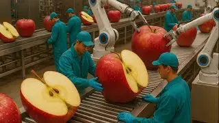 Inside a Modern Apple Factory: Robotic Peeling, Aseptic Sealing & Ultimate Freshness (Full Process)