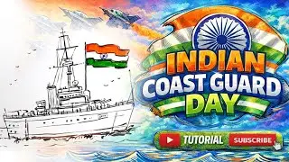 Indian Coast Guard Day Special Drawing | Patriotic Art