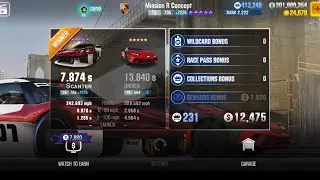 CSR2 - Mission R Concept (body stock) (1/2 mile drag) - tune & shift for Tournaments (day 3) - 7.874