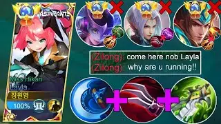 LAYLA VS TOP GLOBAL WANWAN AND LING | BEST BUILD AND EMBLEM 2024 | MOBILE LEGENDS✓
