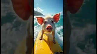 Animal Surfing in the Waves #funny #goldenretreiver #pets
