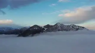 Bavarian Alps in the fog 4K drone video