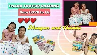 May nagbigay ng love gift kila Maegan and Adelle | Love from USA | Maraming Salamat po @babyluz0430