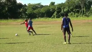 A friendly soccer match at the ROY WALKER sports complex, in paradise, Westmoreland 