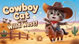 **Cowboy Cat on the Wild West 🤠🐱 | Funny Cowboy Song for Kids | Animal Adventure & Country Music*