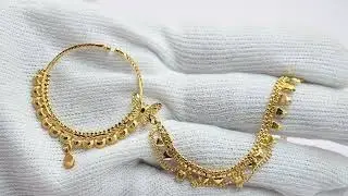 ✨ ✨ Traditional Gold-Plated Nath with Pearl Chain | Bridal & Festive Nose Ring | NATH-1049