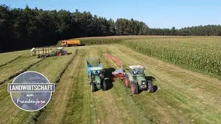 Der Raps wird gesät, Miststreuen und Grashäckseln mit Fendt 615 und Mengele SH40n Vlog #17