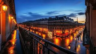 Eiffel Tower Night View Ambience 🗼 Soft Jazz Bossa Nova Instrumental | Cozy Calm