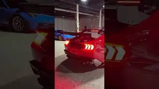 Mustang GTD startup and hydraulic suspension lowering into Track mode 🔥#gtd #mustang #ford #cars