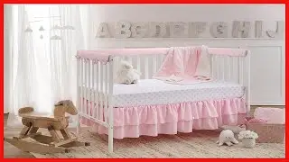 American Baby Company Double Layer Ruffled Crib Skirt, Blush Pink, for Girls