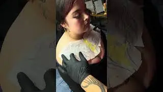 How to prepare the skin and put the stencil on the chest 