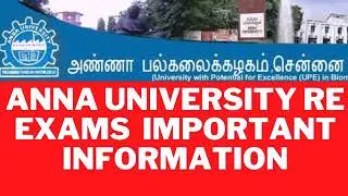 Annauniversity Re-exam Updated News: Annauniversity Re-exam important Information#Annaunivupdatednew