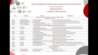Policy Priorities for Evidence-based Agriculture Policies in Nepal