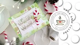 Pretty Pink Posh Layered Stencils | Layered Winter Foliage & Winter Wishes