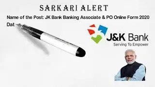 JK Bank Banking Associate & PO Online Form 2020 | Sarkari Alert