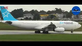 BORDEAUX BOD FRANCE AIRPORT LIVE Planespotting Friday 8th 2025, Beluga XL, A332 Take off Air transat