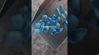 Aquamarine transformation from rough to ready for jewellery stones #aquamarine #jewelry #gemstone