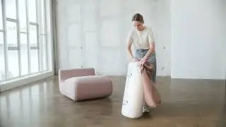 Putting the cover on the module, cushion and headrest | Tylko Smooth sofa guide
