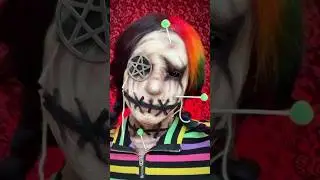 Voodoo Doll Makeup 🖤 #voodoodoll #makeup #halloween #makeuptutorial IB: @annamurphyyy
