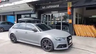 Audi RS6 ติดตั้ง กล่องหลังคา thule roofbox dynamic 800 + แร็คหลังคา thule ตรงรุ่น