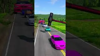 Big & Small Cars vs Giant Hammer - BeamNG.drive #shorts #beamngdrive #beamng