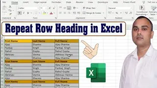 Repeat Row Heading in Excel | How to Repeat Row Heading in Excel |