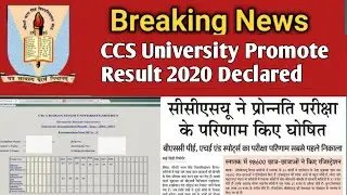 CCS University Promote Result 2020  Declared || ccs university result 2020 Declared || ccsuweb
