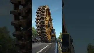 Giant Construction Machine on the Road! 🚧🔥 #MegaMachine #HeavyEquipment #EngineeringMarvel