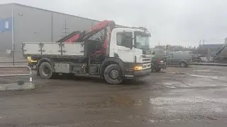 K&ouml;p Tipp och Kranbil Scania P94GB4X2NZ Palfinger PK16502 p&aring; Klaravik
