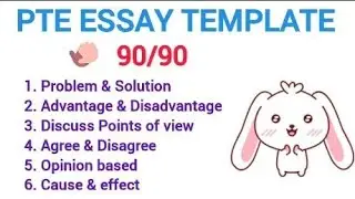 ESSAY TEMPLATE PTE || PTE WRITING ESSAY TEMPLATE || Essay Template for PTE 90|| PTE ACADEMIC / CORE