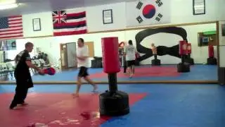 1 Martial Arts Pad Drill, 3 Distances, Tom Callos working w/ Scott Provost