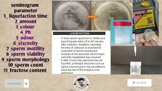 Semen analysis part 1/sperm analysis/ male fertility test/ body fluid/spermatozoa/seminal in pastho