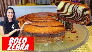 BOLO ZEBRA SIMPLES E FÁCIL │BOLO MESCLADO COM CHOCOLATE + DICA PARA DAR CERTO
