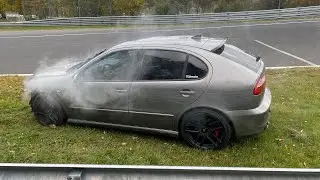 Seat Leon FR 2005 1.8 20VT N&uuml;rburgring Nordschleife Oil Spill￼ Crash