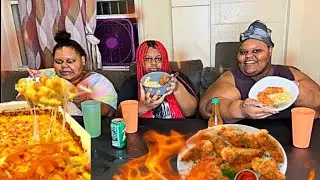 Куриные наггетсы и макароны с сыром Мукбанг🔥/Я никогда не❓