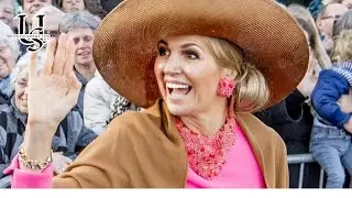 Queen M&aacute;xima exudes glamour in waist-defining dress and sky-high heels