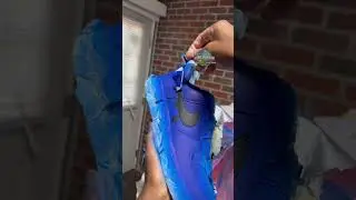 Would you wear these Drippy AF1?💙💙YES or NO #richycustoms #customshoes #shorts #af1 #customaf1
