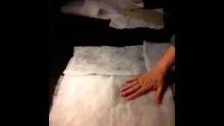 Splitting and layering a wool batting