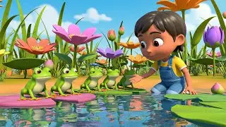 Five Little Frogs Hop Hop Hop AV1 | Nursery Rhymes for Kids & Baby Songs