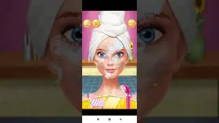 Barbie doll face mask // Doll face makeover in a salon //doll game