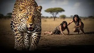 Deadly Encounter: Leopard Attacks Prehistoric Humans in the African Savanna | Million Years Ago.