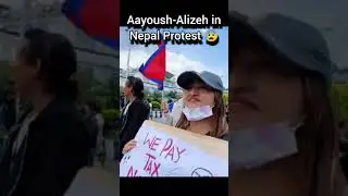 Aayoush-Alizeh in Nepal Protest 😰 #aayoushsinghthakuri #alizehjamali #viral