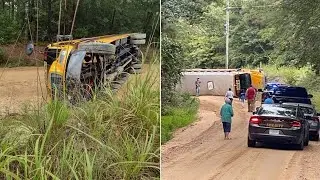At least 8 students injured after school bus flips in Chesterfield Co., officials say | WSOC-TV