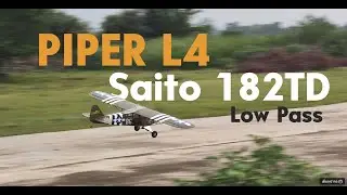 Piper L4 Low pass Saito 182TD  twin Cylinder @justAplane-rc