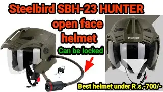 #Steelbird #SBH-23 #Hunter Open Face Helmet (Dashing Battle Green , Clear Visor) UNBOXING & REVIEW