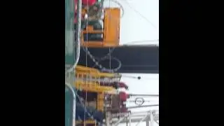 Rathlin workers working on the rig